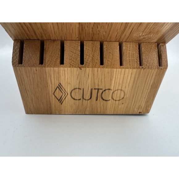 Cutco 1748 Homemaker 18 Slot Knife Block 8 Steak Slots Honey Oak Wood - Picture 2 of 8